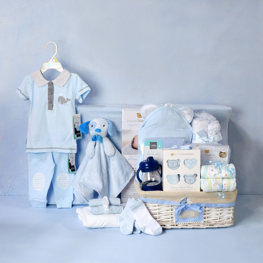 Newborn Baby Boy Diaper Basket – how the gift is presented