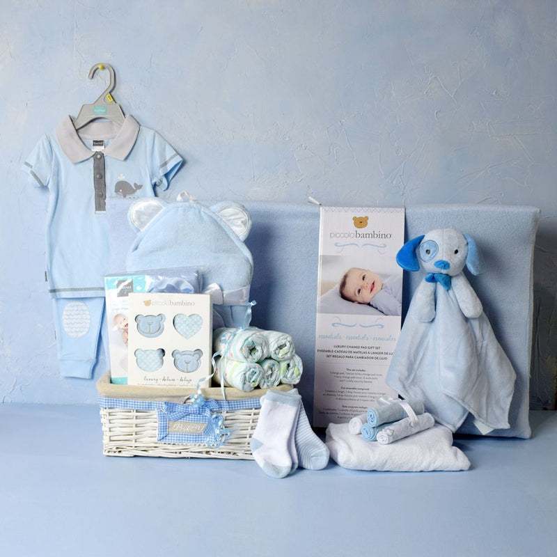 BABY BOY ESSENTIALS GIFT SET, baby boy gift hamper, newborns, new parents
